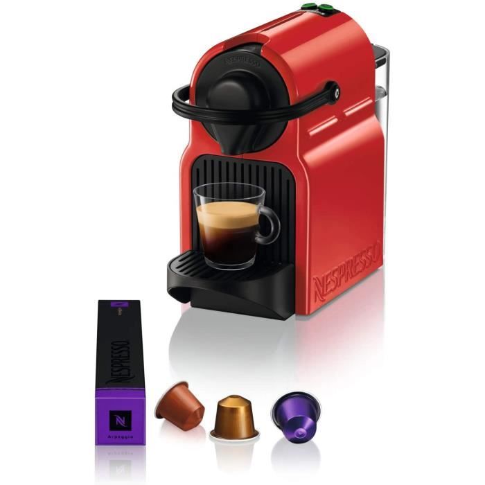 Krups Inissia rouge, Machine à café Nespresso, Cafetière expresso à dosettes, Compacte Automatique, Pression 19 bars