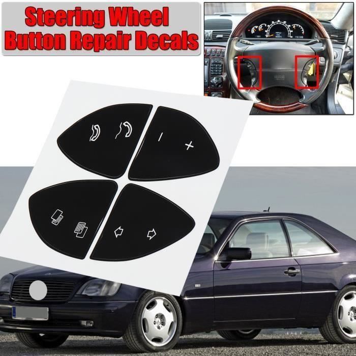 Kit Autocollants Bouton De Réparation Volant de voiture Stickers Pour MERCEDES BENZ W220 S430 S500 S600 CL500 CL600 Aw43619