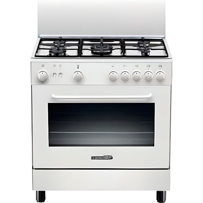 Bertazzoni La Germania Stile S85 C 21 W, Cuisinière, Noir, Blanc, Rotatif, Devant, Verre, Acier inoxydable, émail