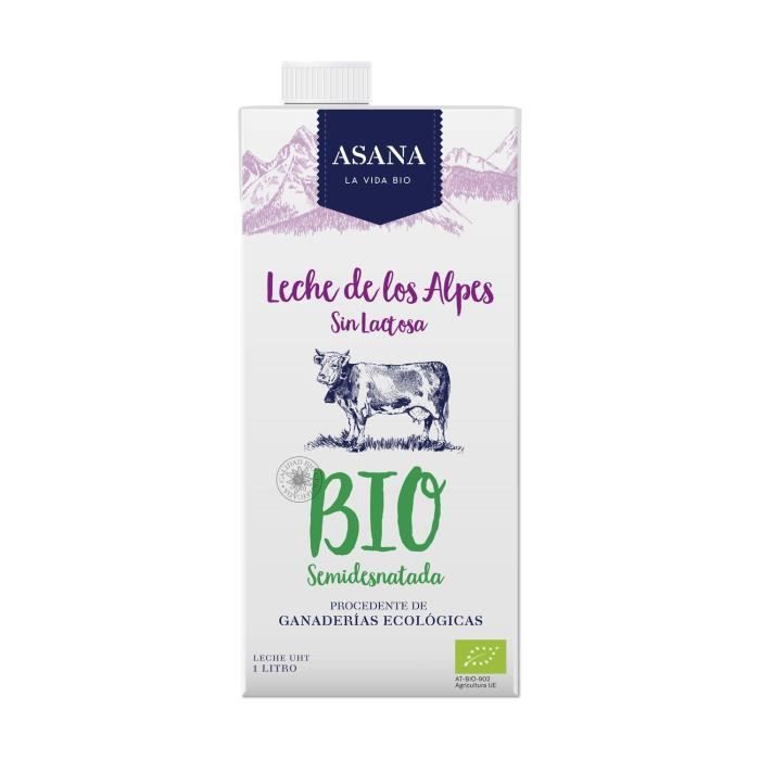 ASANA Lait demi-écrémé sans lactose Bio 1 L