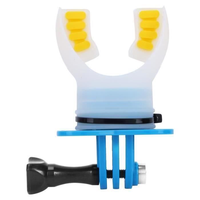 Mouth Bite Mount Surfing Diving Skating pour Gopro pour SJCAM pour Caméra Action XiaoYi (Bleu)
