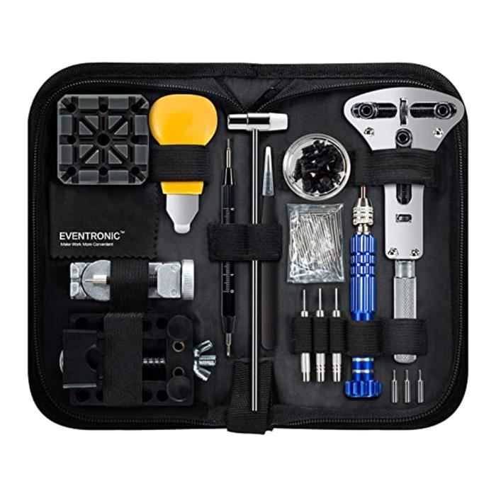 Outil Réparation 147pcs Kit d'horlogerie professionnel, Outil Réparation pour Démonte Ouvre Bracelet Montre Horloger