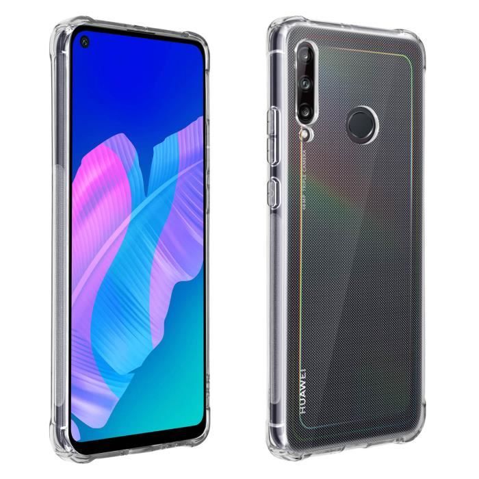 Coque Huawei P40 Lite E Silicone Flexible Coins Bumper Résistant - Transparent Blanc