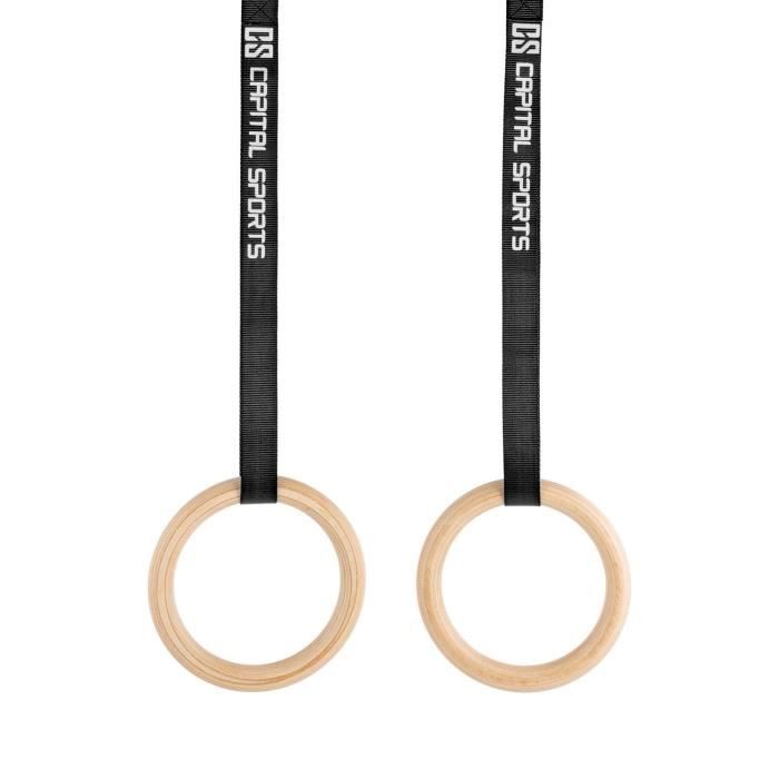 CAPITAL SPORTS Strikar Set d'anneaux de gymnastique fermeture rapide sangle