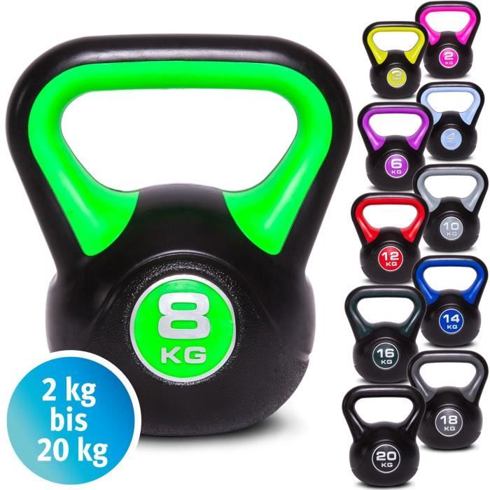 Kettlebell Haltère en vinyle Poids de gymnastique Kettle Bell, Kettlebells, haltère d'entraînement, 2 kg 3 kg 4 kg 5 kg 6 kg 8 kg