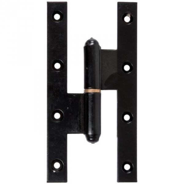 Paumelle gauche noire renforcée - 160 x 120 mm - Grand écart - Faure et fils