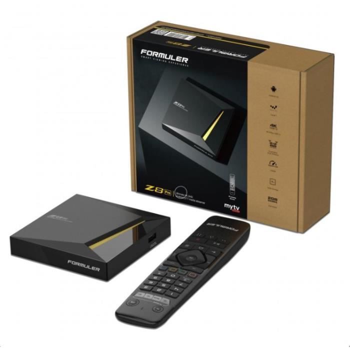 Formuler Z8 Pro 4K hautes performances, Wi-Fi 2.4G et 5G, Ethernet Gigabit, Ram 2Go DDR4, 16Go Emmc