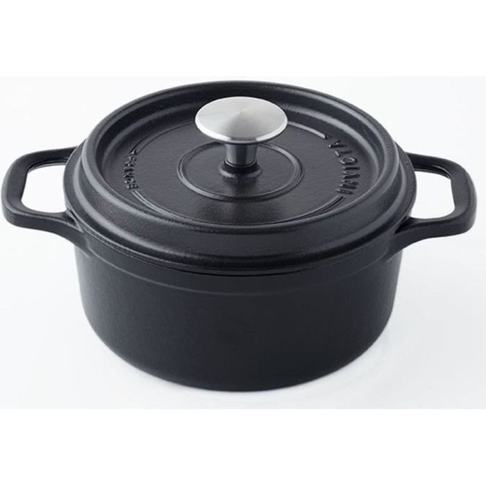 INVICTA Cocotte ronde - Ø 22 cm - Noir - Tous feux dont induction
