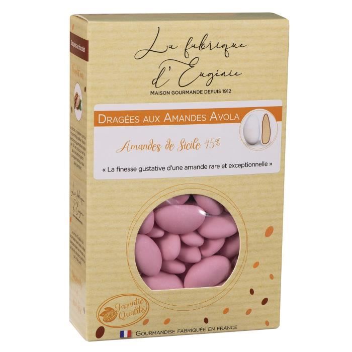 LA FABRIQUE D'EUGENIE Dragées aux Amandes Avola 45% - Rose - 500 g