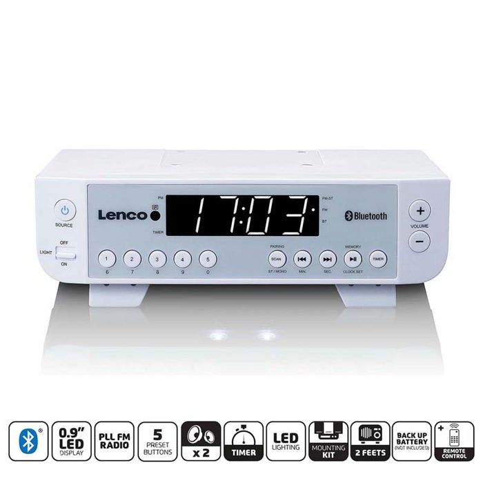 Radio de cuisine FM Lenco KCR-100 blanc