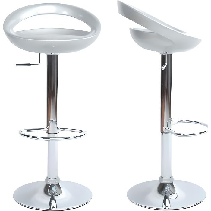 Tabourets de bar argent moderne COMET (lot de 2)