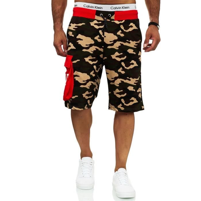 Short camouflage pour homme Short 12141 Vert, rouge