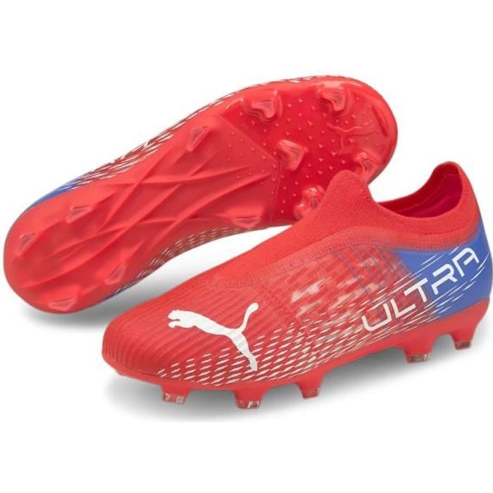 Chaussures de football enfant Puma Ultra 3.3 FG/AG - rose flash/blanc/bleu roi - 30