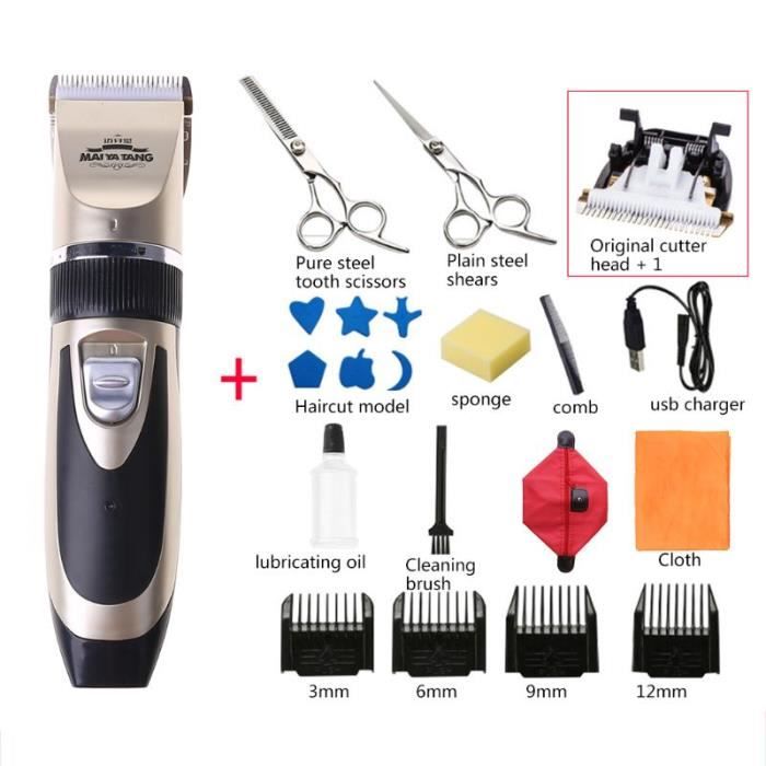 Tondeuse rechargeable aux cheveux pour hommes Kit de coupe de cheveux professionnels