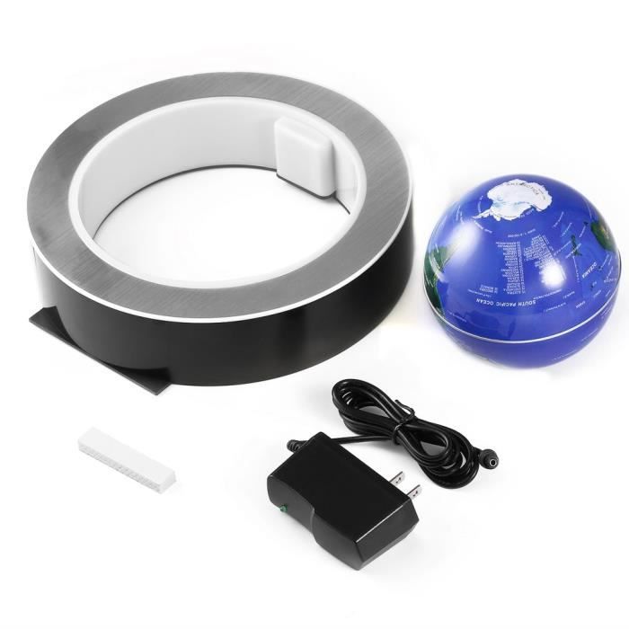 4 Pouces Globe Terresstre Flottant Magnétique Lévitation Rotatif Lumineux Cadeau de Fête Décoration Maison Bureau Chambre, Bleu