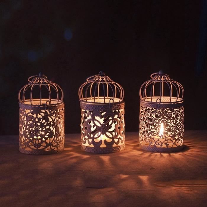Bureau bougeoir cage à oiseaux évider bougeoir ornements créatifs Type C