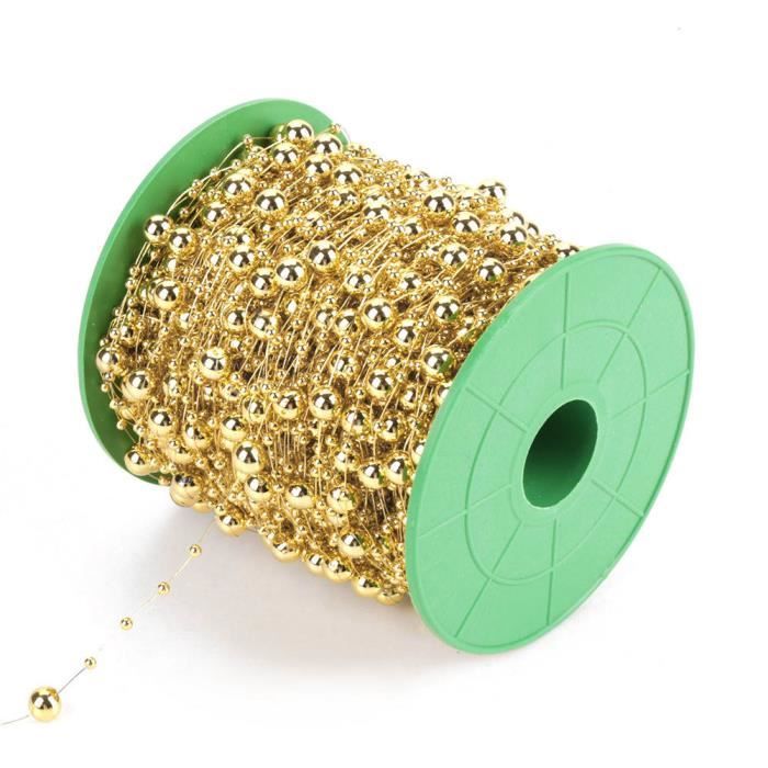 Qiilu chaîne de perles de perles 60 m / rouleau galvanoplastie perles de fil de perles guirlande chaîne bricolage décoration de