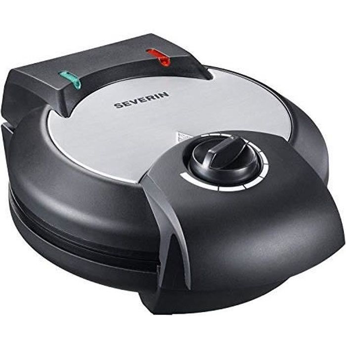 SEVERIN Gaufrier, Avec Revêtement Anti-Adhésif, 1 300 W, WA 2103, Inox-Noir S72103