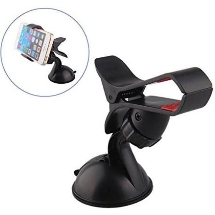 STR® Support Auto Voiture Universel Ventouse avec Rotation 360° pour Fixation sur Pare Brise pour iPhone 6 6S Plus 5 5S / Samsung Ga