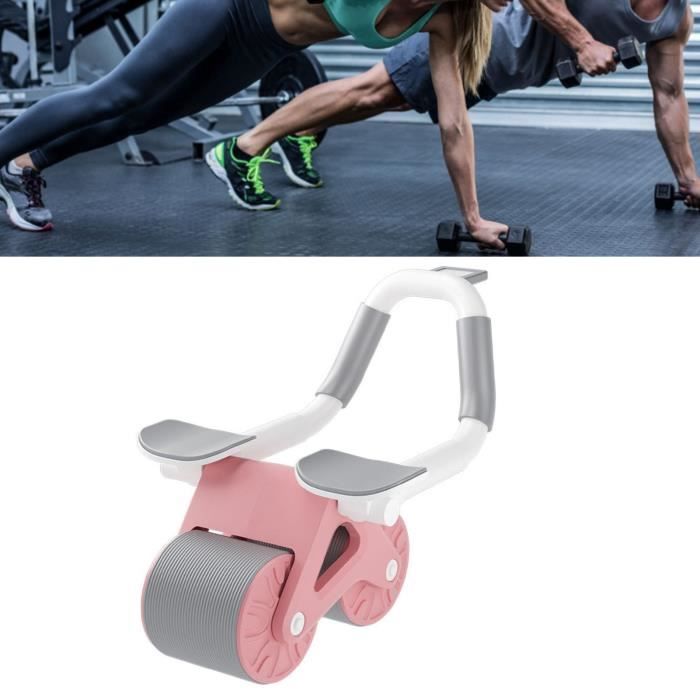 DUO Roue abdominale double ronde antidérapante et silencieuse Roue AB Equipement de fitness à domicile Rose En Stock