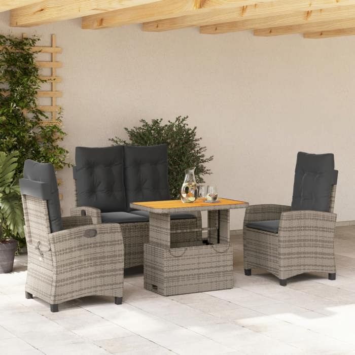 vidaXL Ensemble à manger jardin 4 pcs - vue 3
