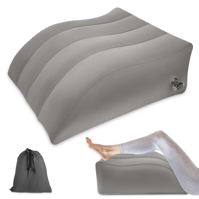 Coussin Gonflable De Voyage Polyvalent – Pour Soutien Lombaire, Surélévation Des Jambes, Plage, Bureau, Noir
