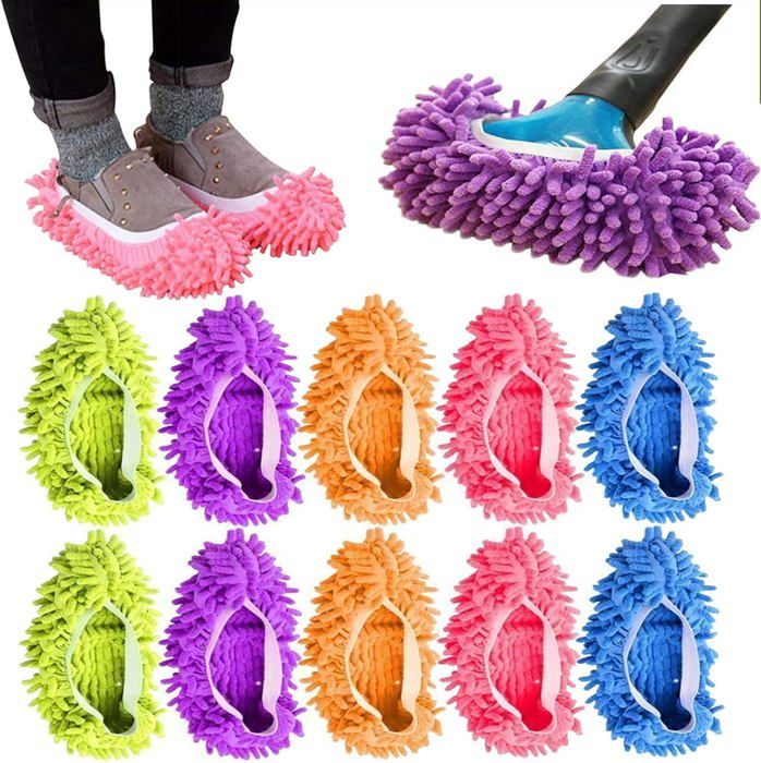 Comparer les prix de 10 pices Pantoufles de Vadrouille Couvre-Chaussures Lavables Chaussettes en Microfibre pour Nettoyage PZCC