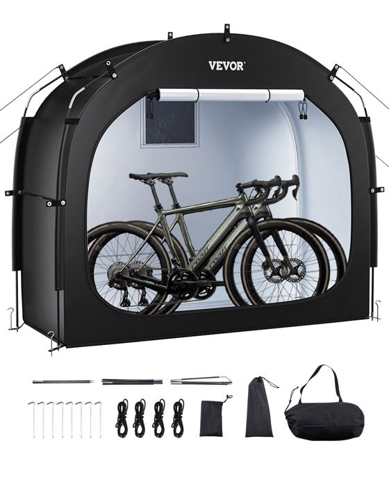 Abri à Vélos VEVOR Pour 4-5 Vélos - Tente De Rangement étanche Avec Fenêtres Ventilation