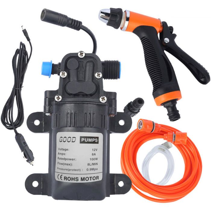 Kit Lavage Voiture Pulvérisateur 12V 80W - Pompe Haute Pression Portable Multifonction Pour Auto, Bateau, Caravane