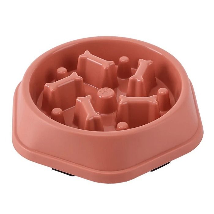 Gamelle Rouge Anti-Glouton pour Chien & Chat – Antidérapante Épaissie Facile à Nettoyer Forme Labyrinthe
