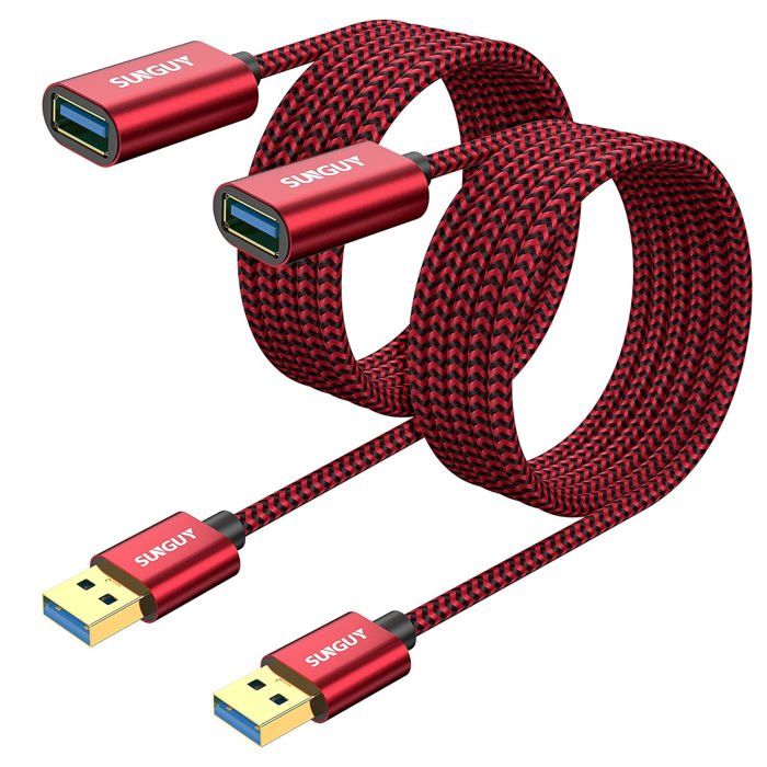 Câble Rallonge Usb 3.0,[2 Pièces 2M]Câble Extension Usb 3.0 Mâle A Vers ...