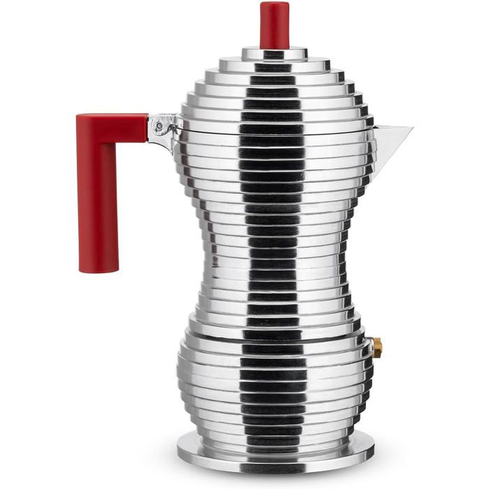 Cafetière Expresso Alessi Pulcina 3 Tasses - Design Michele De Lucchi - Induction Et Gaz - Noire