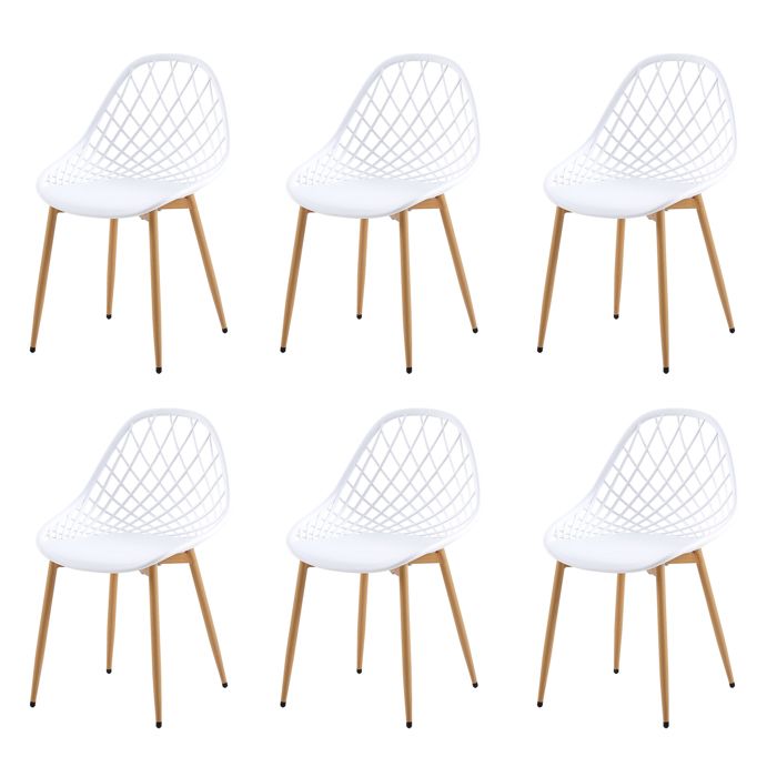 EGGREE Lot de 6 Chaise scandinave avec Pieds en métal