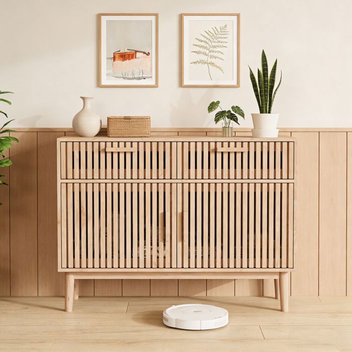 Buffet - COZY - Buffet Scandinave - 2 Tiroirs - 2 Portes - Bois Clair 100x35x80 cm Buffet - COZY - Buffet Scandinave - 2 Tiroirs - 2 Portes - Bois Clair 100x35x80 cm
