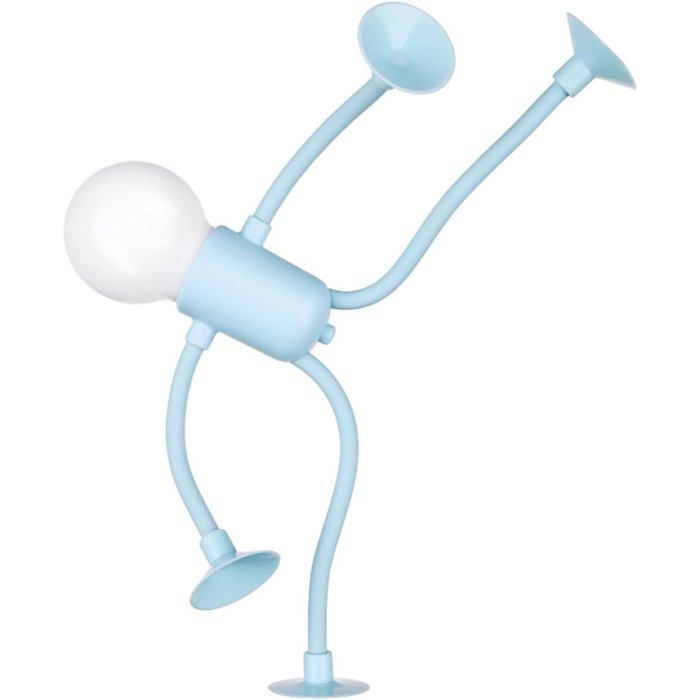 Veilleuse déformable en PVC - Ventouse - Bleu - Forme variable - Utilisation multiple - Facile à utiliser - Décorative