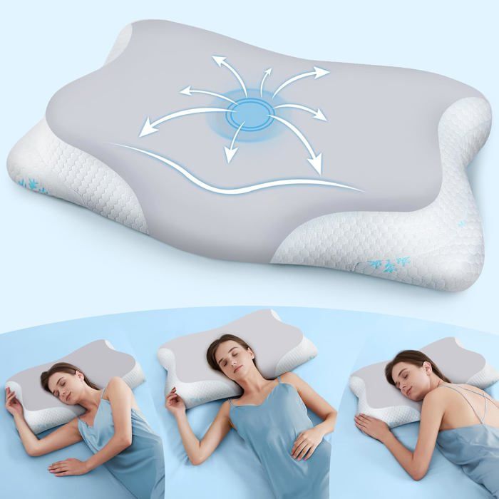 Oreiller En Coin Ergonomique En Mousse Mémoire – Idéal Pour Dormir Sur Le Côté, Lire Ou Se Détendre Au Lit – Housse Lavable Incluse