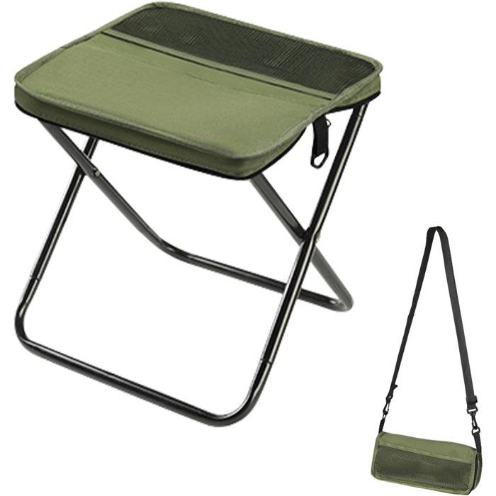 Chaise de camping pliante ultra-légère bretelles réglables (Noir).