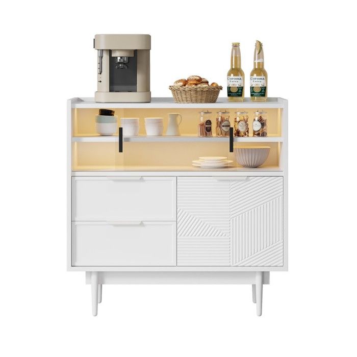 Armoire SDB 80x35x80cm-Blanche-Porte Vitrée-Bandeau Lumineux-Rangement Optimisé-Salle de Bain Armoire SDB 80x35x80cm-Blanche-Porte Vitrée-Bandeau Lumineux-Rangement Optimisé-Salle de Bain