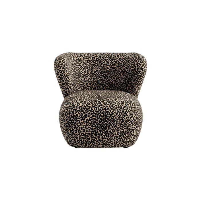 CAPRI - Fauteuil tissu imprimé animalier - Café CAPRI - Fauteuil tissu imprimé animalier - Café