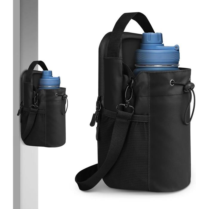 Sac de Sport Magnétique & Sac de Ceinture de Gym - Sangle réglable Fixation magnétique pour bouteille 1 5L - Hommes & Femmes