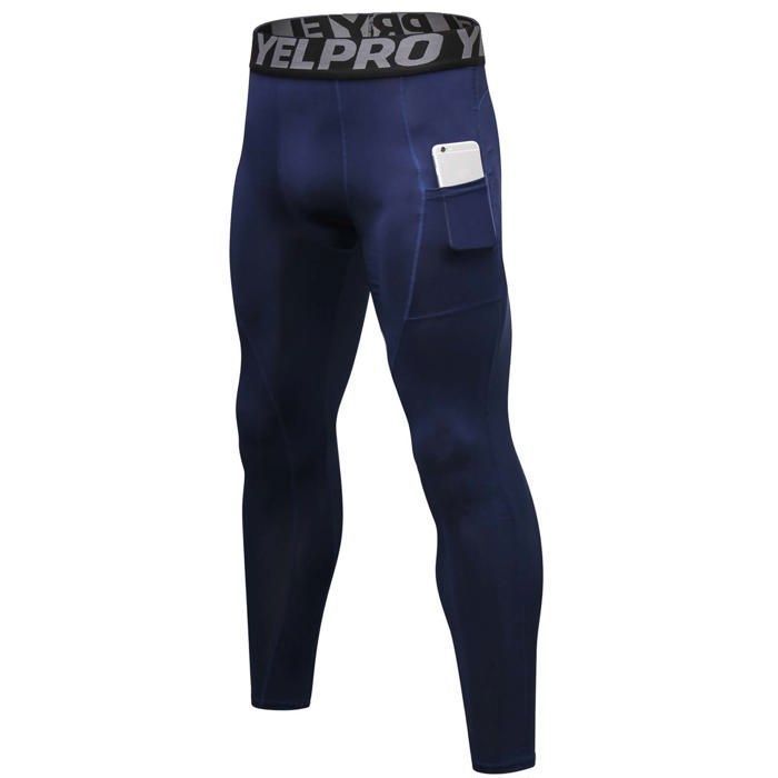 Pantalon de compression sport - BEARWIN - Leggings de sport avec poches élastiques respirants et séchage rapide Pantalon de fitness