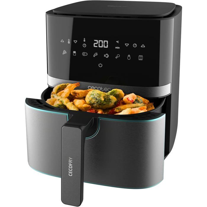 Friteuse Sans Huile 55 L 1600 W Écran Numérique Cuve Inox Technologie PerfectCook Température Réglable Friteuse Sans Huile 55 L 1600 W Écran Numérique Cuve Inox Technologie PerfectCook Température Réglable