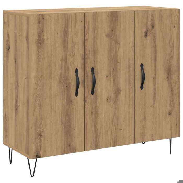 Bois Buffet Rangement 1 PC Sidebord/Commode pour salon Chêne artisanal 90x32 5x80 cm Bois dingénierie bb6266