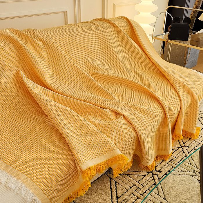 1 couverture de détente/housse de canapé pour le bureau couverture de canapé jaune - 90 x 150 cm