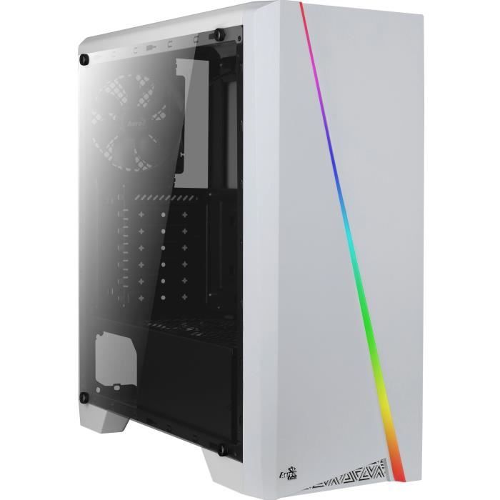 Boîtier PC Gamer ATX - Blanc RGB Crystal Sea - Boitier PC - Achat & prix