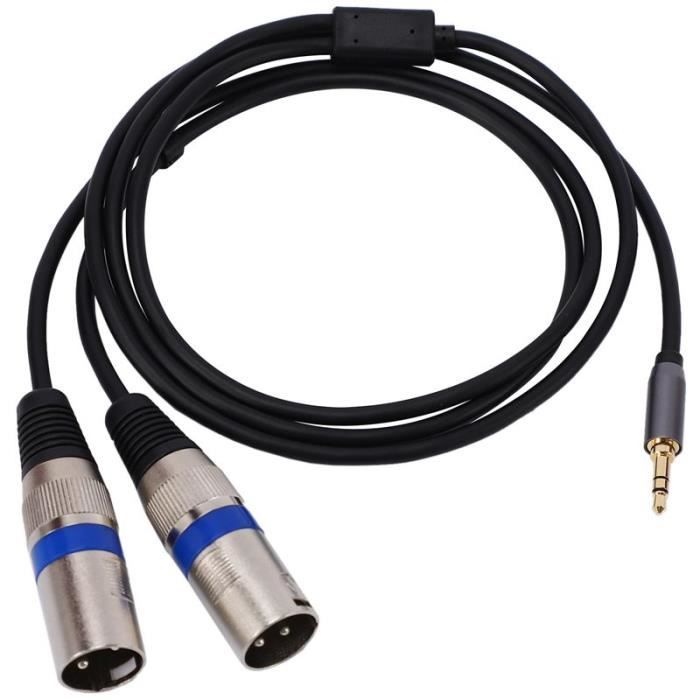 Câble Audio multifonction Jack mâle 3.5-6.35Mm vers Double XLR mâle,  rallonge XLR - Cdiscount Informatique