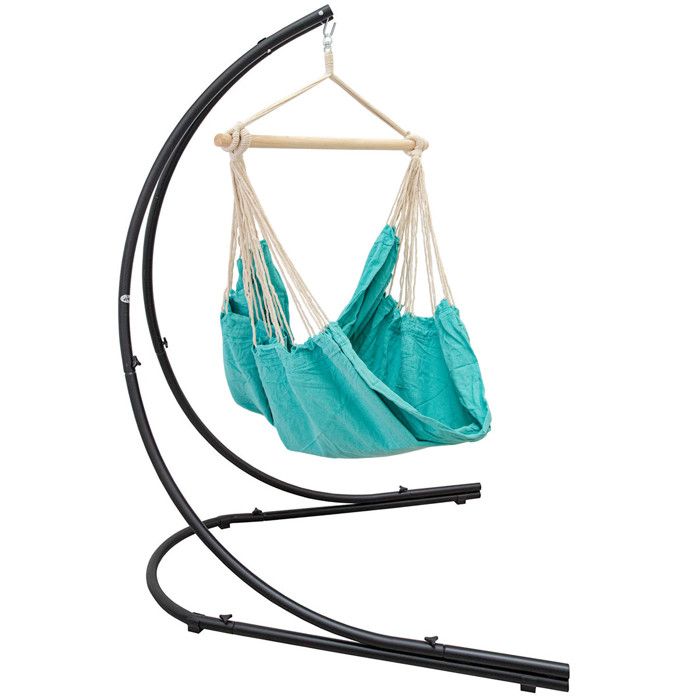 Support Hamac Avec Chaise Suspendue Xxl Fauteuil De Balancoire 360 Bleu Clair Achat Vente Hamac Support Hamac Avec Chaise Cdiscount