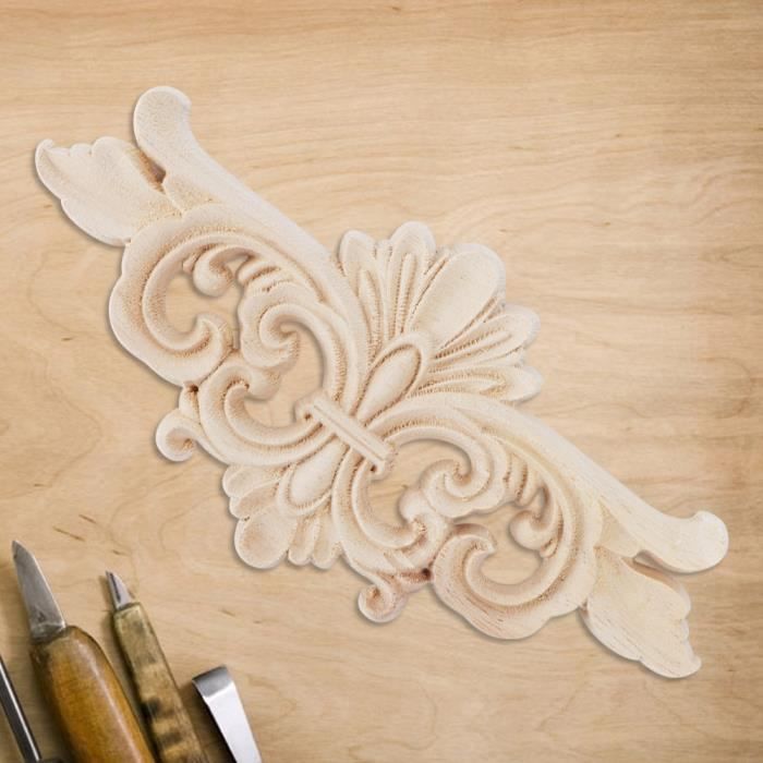 4 Appliques Bois Sculpté Angle – 30 X 6,5 Cm, Chêne, à Peindre Pour Déco Meubles Vintage - 6