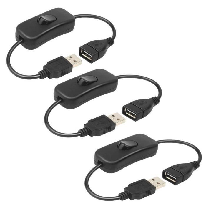 Câble USB avec interrupteur marche-arrêt, rallonge USB pour enregistreur de  conduite, lampe de bureau, ventilateur USB, bande L[645] - Cdiscount  Téléphonie