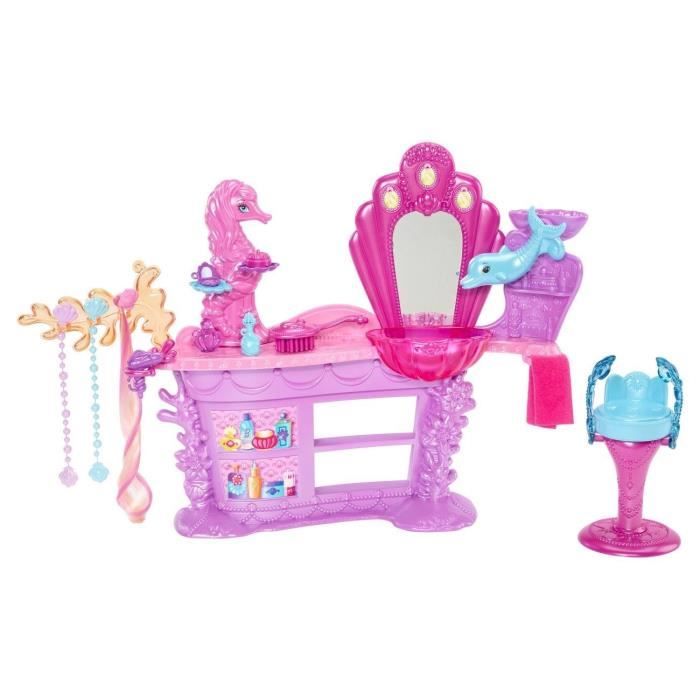 Barbie Salon De Coiffure Des Sirenes Cdiscount Jeux Jouets